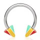 Piercing fer à cheval 17 - UV Rasta pointes