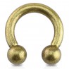 Piercing fer à cheval doré et vieilli 3 à 10mm