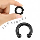 Piercing fer à cheval flexible en silicone noir 3 à 12mm