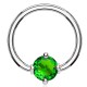 Piercing anneau 1,6mm 28 - Cristal rond vert-pomme