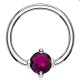 Piercing anneau 1,6mm 28 - Cristal rond lilas