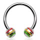 Piercing micro-circulaire 29 - Acier rasta boules