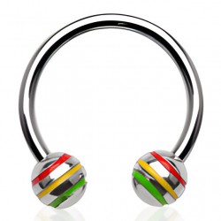 Piercing micro-circulaire 29 - Acier rasta boules