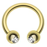 Piercing micro-circulaire 32 - Plaqué-or cristal transparent
