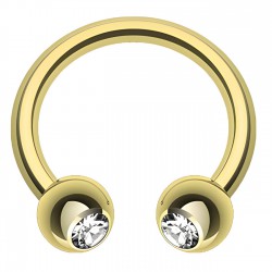 Piercing micro-circulaire 32 - Plaqué-or cristal transparent