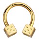 Piercing micro-circulaire 65 - Gold-ip jaune deux dés à jouer