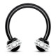Piercing micro-circulaire 54 - Noir multiples cristaux transparents