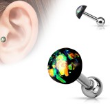 Cartilage hélix, tragus 61 - Demi-boule noire avec paillettes