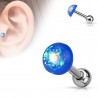 Cartilage hélix, tragus 61 - Demi-boule bleu avec paillettes