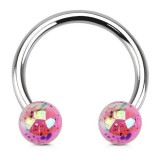 Piercing micro-circulaire 110 - Luisant tacheté rose