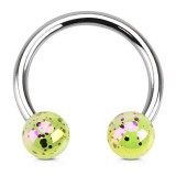 Piercing micro-circulaire 110 - Luisant tacheté jaune