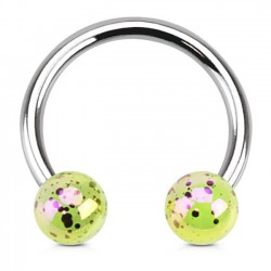Piercing micro-circulaire 110 - Luisant tacheté jaune
