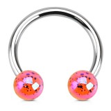 Piercing micro-circulaire 110 - Luisant tacheté orange