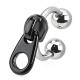 Piercing micro-circulaire 111 - Zip plaqué-titane noir