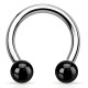 Piercing micro-circulaire 85 - Tige acier et boules noires