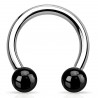 Piercing micro-circulaire 85 - Tige acier et boules noires