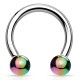 Piercing micro-circulaire 85 - Tige acier et boules rainbow