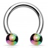 Piercing micro-circulaire 85 - Tige acier et boules rainbow
