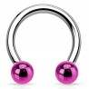 Piercing micro-circulaire 85 - Tige acier et boules lilas