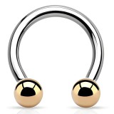 Piercing micro-circulaire 85 - Tige acier et boules jaunes
