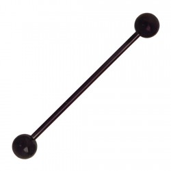 Piercing industriel 01 - Plaqué-titane noir boules