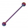 Piercing industriel 01 - Plaqué-titane rainbow boules