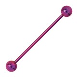 Piercing industriel 01 - Plaqué-titane lilas boules