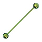 Piercing industriel 01 - Plaqué-titane vert boules