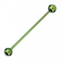 Piercing industriel 01 - Plaqué-titane vert boules