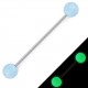 Piercing industriel 11 - Fluorescent bleu-clair boules