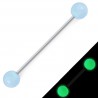 Piercing industriel 11 - Fluorescent bleu-clair boules