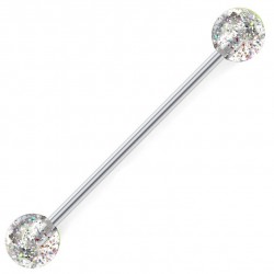 Piercing industriel 13 - Paillettes boules transparentes