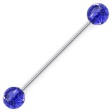 Piercing industriel 13 - Paillettes boules bleues