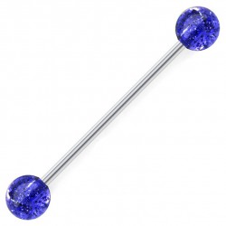 Piercing industriel 13 - Paillettes boules bleues