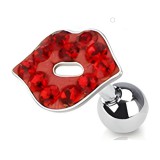 Cartilage hélix, tragus 24 - Férido lèvre rouge