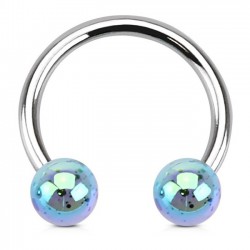 Piercing micro-circulaire 110 - Luisant tacheté bleu-clair