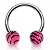 Piercing micro-circulaire 109 - Boules roses style panthère