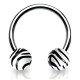 Piercing micro-circulaire 109 - Boules blanches style panthère