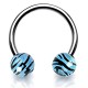 Piercing micro-circulaire 109 - Boules bleues style panthère
