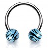 Piercing micro-circulaire 109 - Boules bleues style panthère