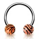 Piercing micro-circulaire 109 - Boules oranges style panthère
