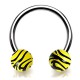 Piercing micro-circulaire 109 - Boules jaunes style panthère