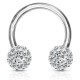 Piercing micro-circulaire 52 - Cristal transparent orné de cristaux