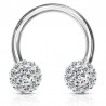 Piercing micro-circulaire 52 - Cristal transparent orné de cristaux