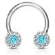 Piercing micro-circulaire 52 - Cristal bleu-clair orné de cristaux