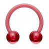 Piercing micro-circulaire 19 - Flexible boules acrylique rouge