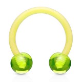 Piercing micro-circulaire 19 - Flexible boules acrylique vert-pomme