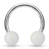 Piercing micro-circulaire 59 - Perle satinée blanche