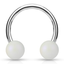 Piercing micro-circulaire 59 - Perle satinée blanche