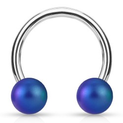 Piercing micro-circulaire 59 - Perle satinée bleue